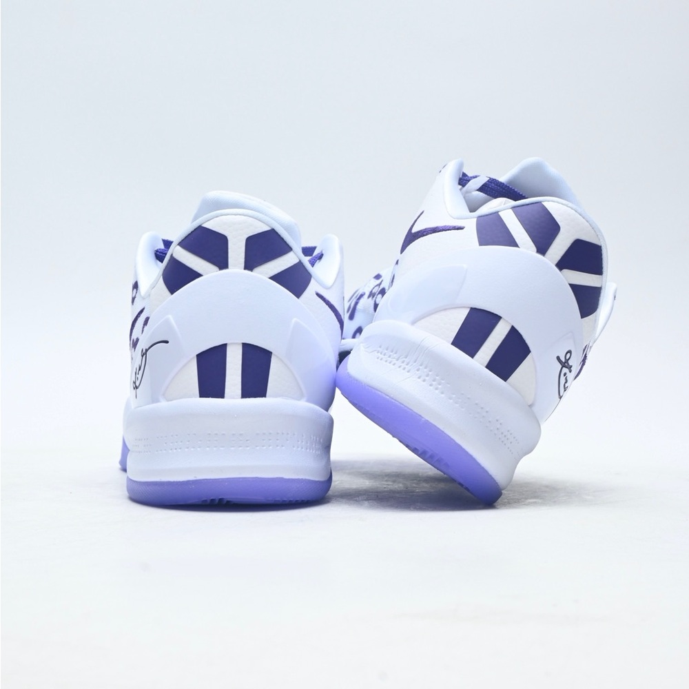 Nike Kobe VIII Protro White Purple Number-Print Athletic Shoes - Picture 5 of 9